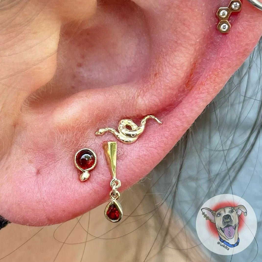 TILL DEATH GOLD 14K  - THREADLESS END piercing-zone.com