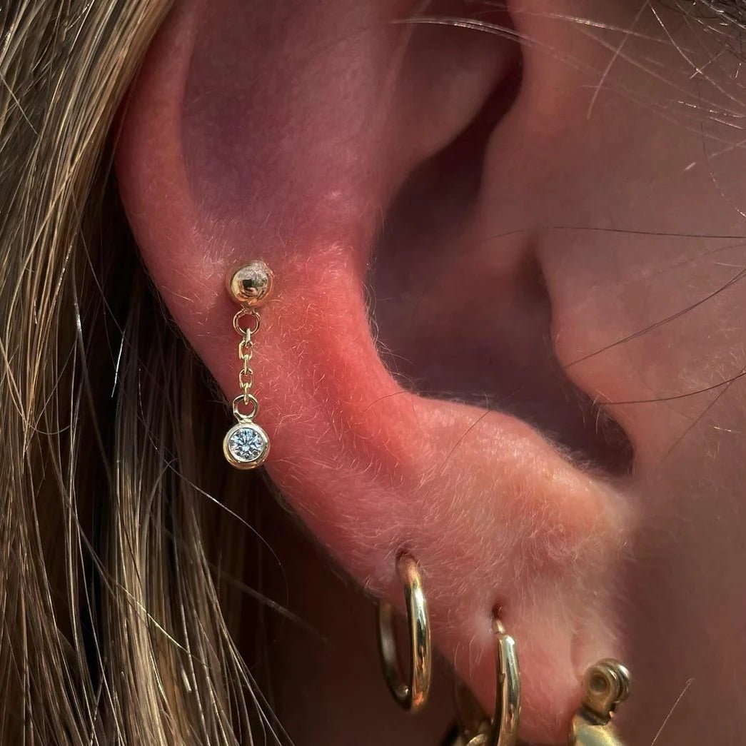 Daphne Chains – 14K Gold Threadless End with CZ Gemstone