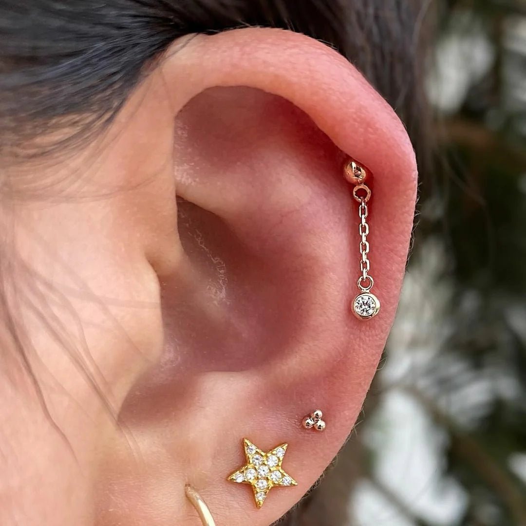 Daphne Chains – 14K Gold Threadless End with CZ Gemstone