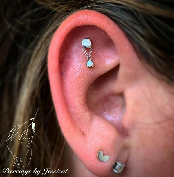 Clara Chains – 14K Gold Threadless End with Opal Dangle