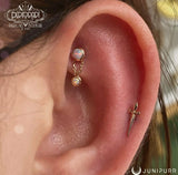Clara Chains – 14K Gold Threadless End with Opal Dangle