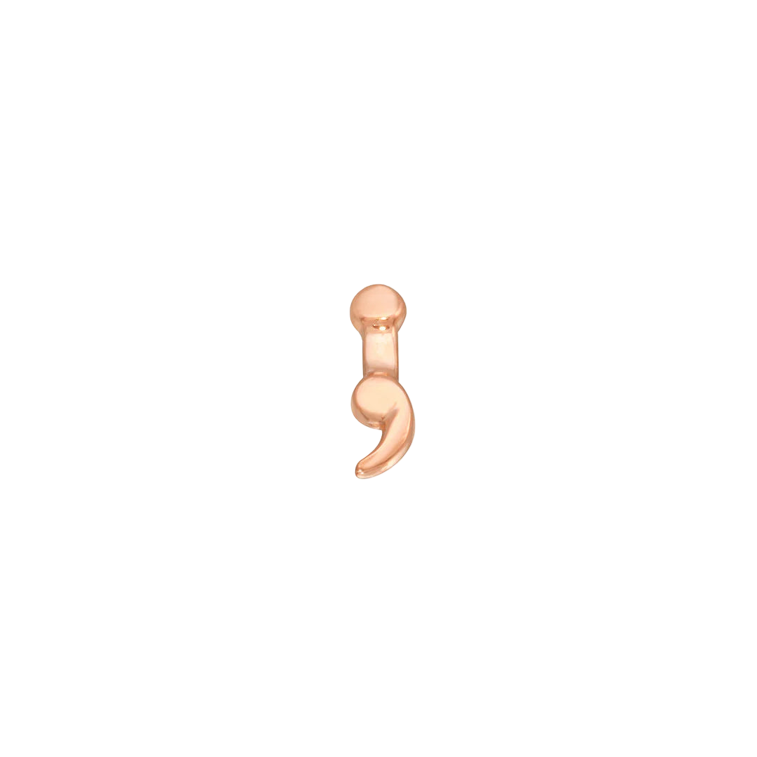 Semicolon End in 14K Rose Gold – Studio Lighting Detail