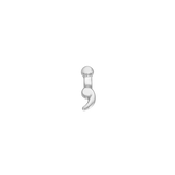 Side Profile of Semicolon Jewelry in White Gold – Polished Finish