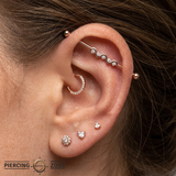 Serpent Flow - 14K Gold Gem Straight Barbell