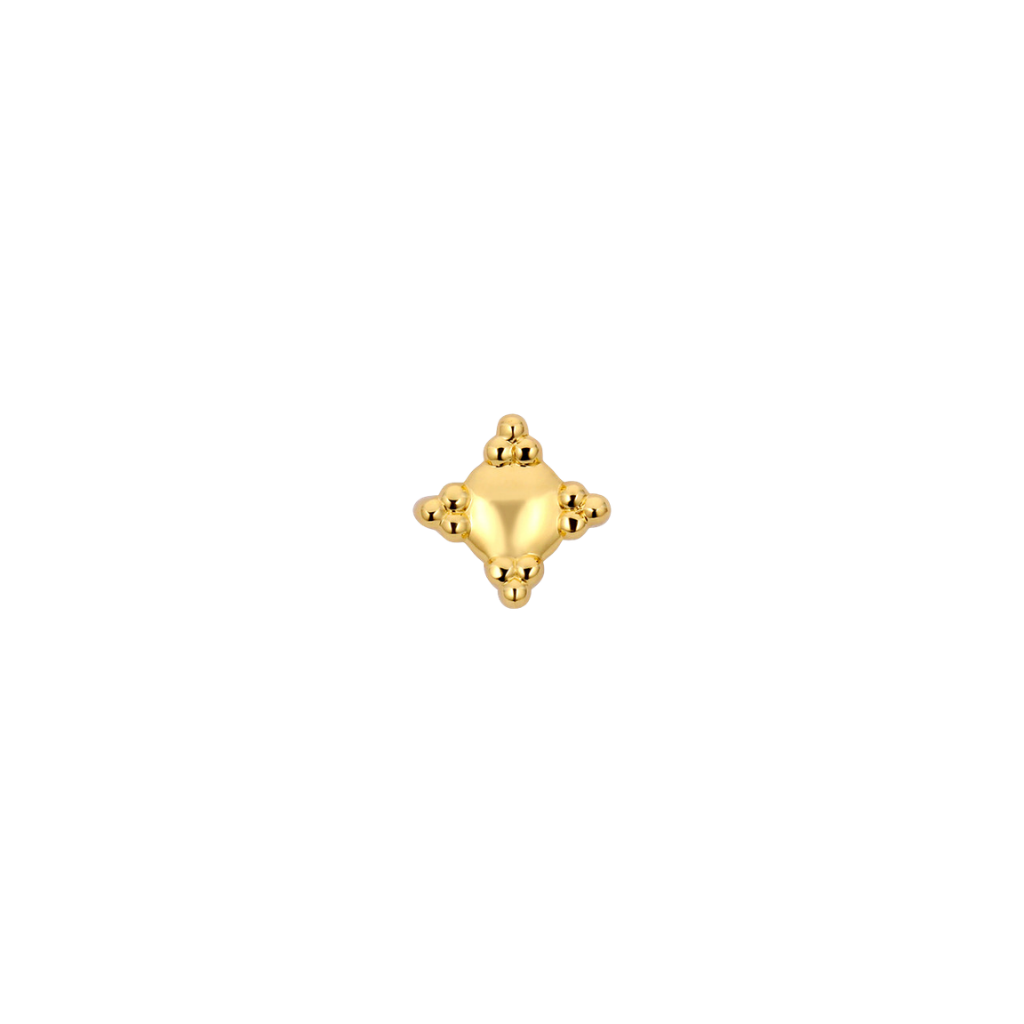 Shield - 18K Gold Threadless End - piercing - zone.com