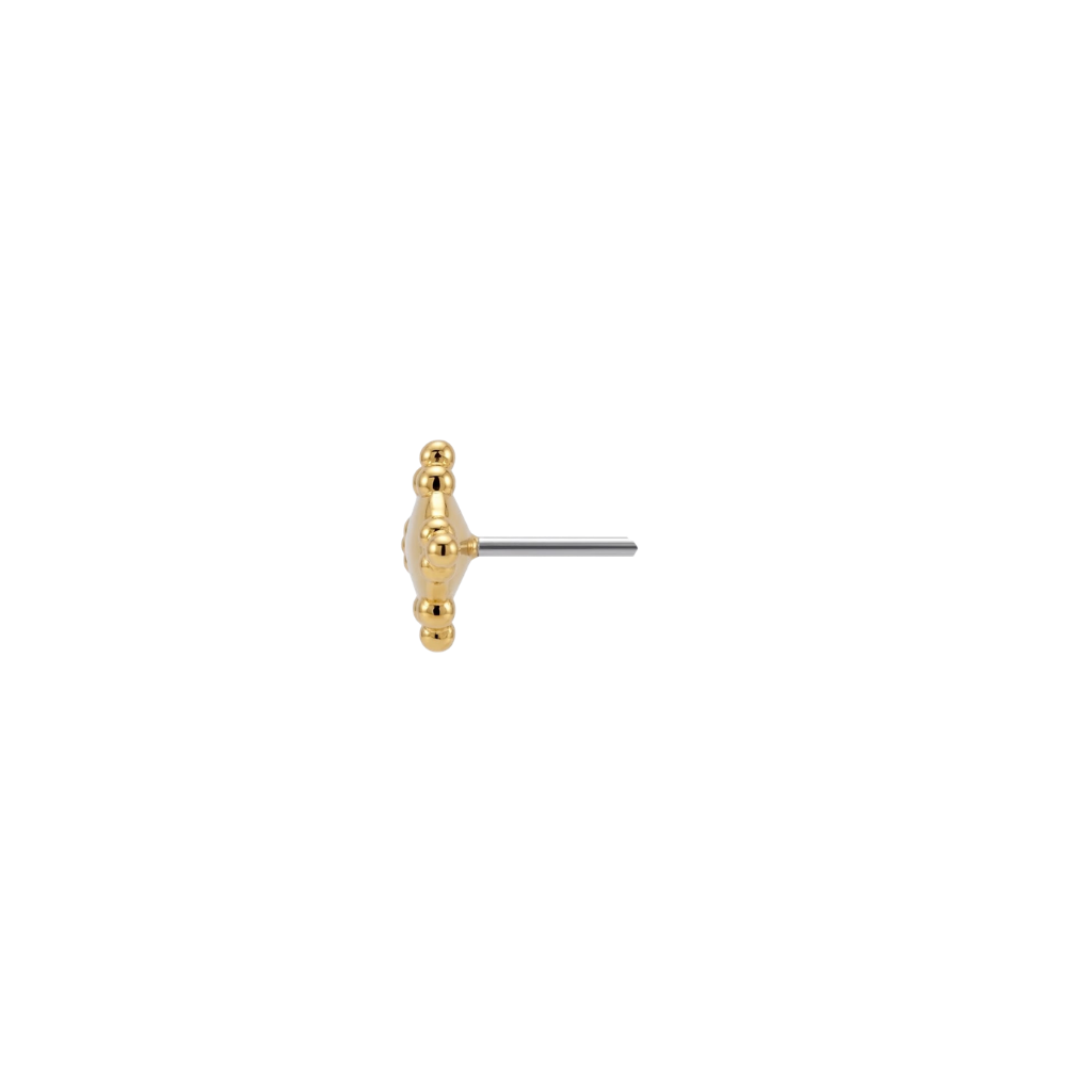 Shield - 18K Gold Threadless End - piercing - zone.com