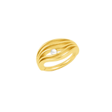 Shoreline Clicker with Genuine Pearl – 14K & 18K Gold