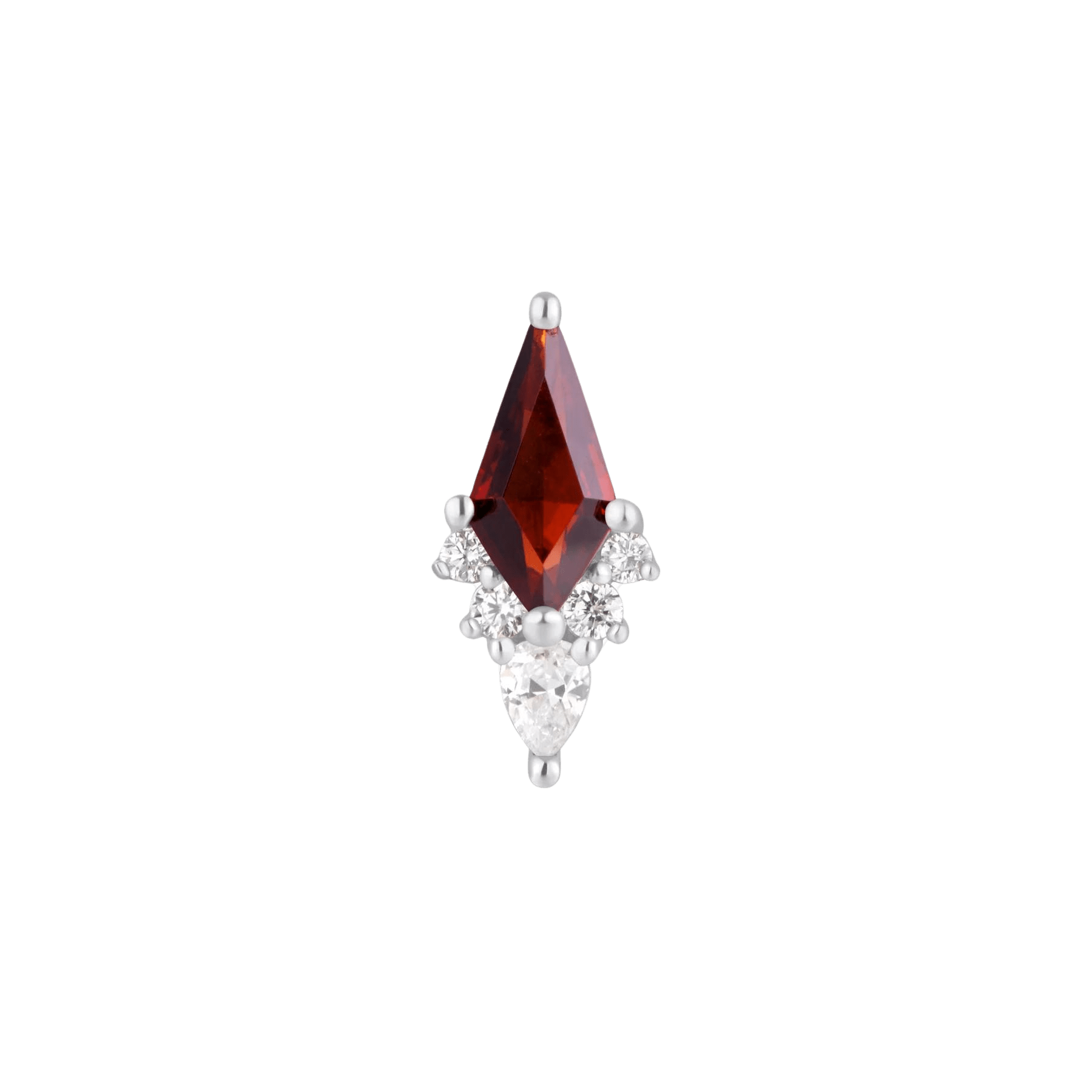 Side Profile of Afterglow Garnet Jewelry Showing CZ Accents