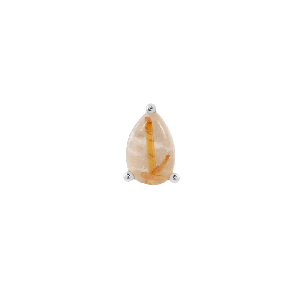RUTILATED QUARTZ PEAR - THREADLESS END piercing-zone.com