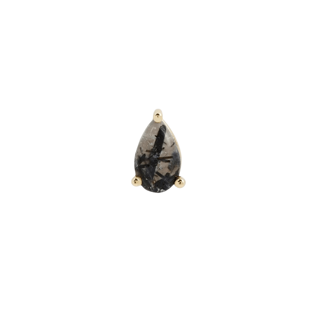 TOURMALATED QUARTZ PEAR - THREADLESS END piercing-zone.com
