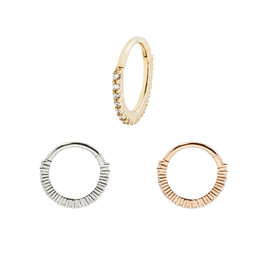 Radiant 16G – CZ – 14K Gold Clicker - piercing - zone.com