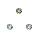 Side view of rose-cut aquamarine piercing jewelry