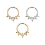 SIMONE - CZ - SOLID 14KT GOLD CLICKER piercing-zone.com