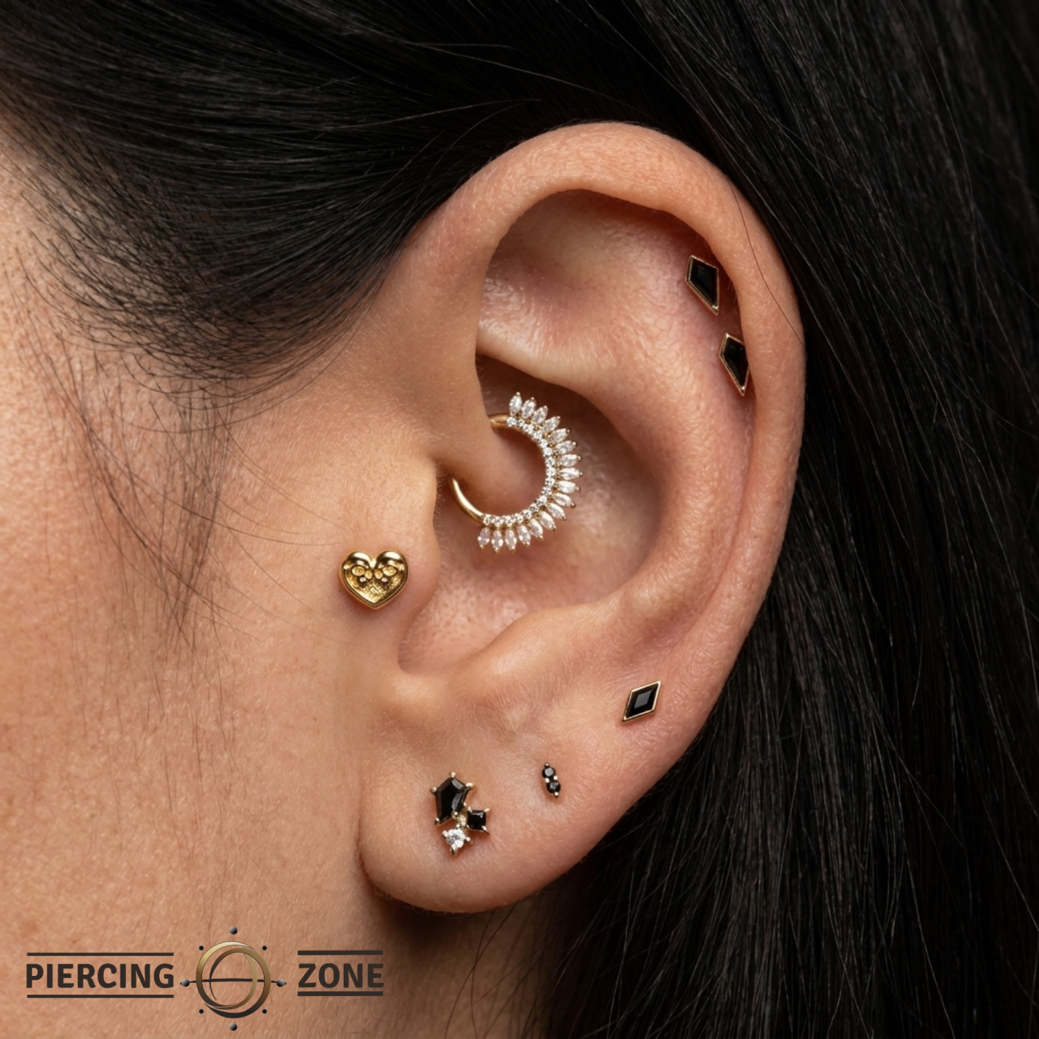SkullHeart - 18K Gold Threadless End