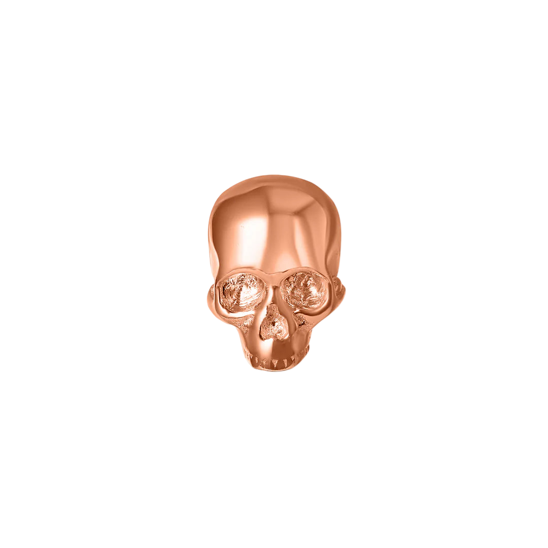 Skull 14K Gold Internally Threaded End – Close-Up