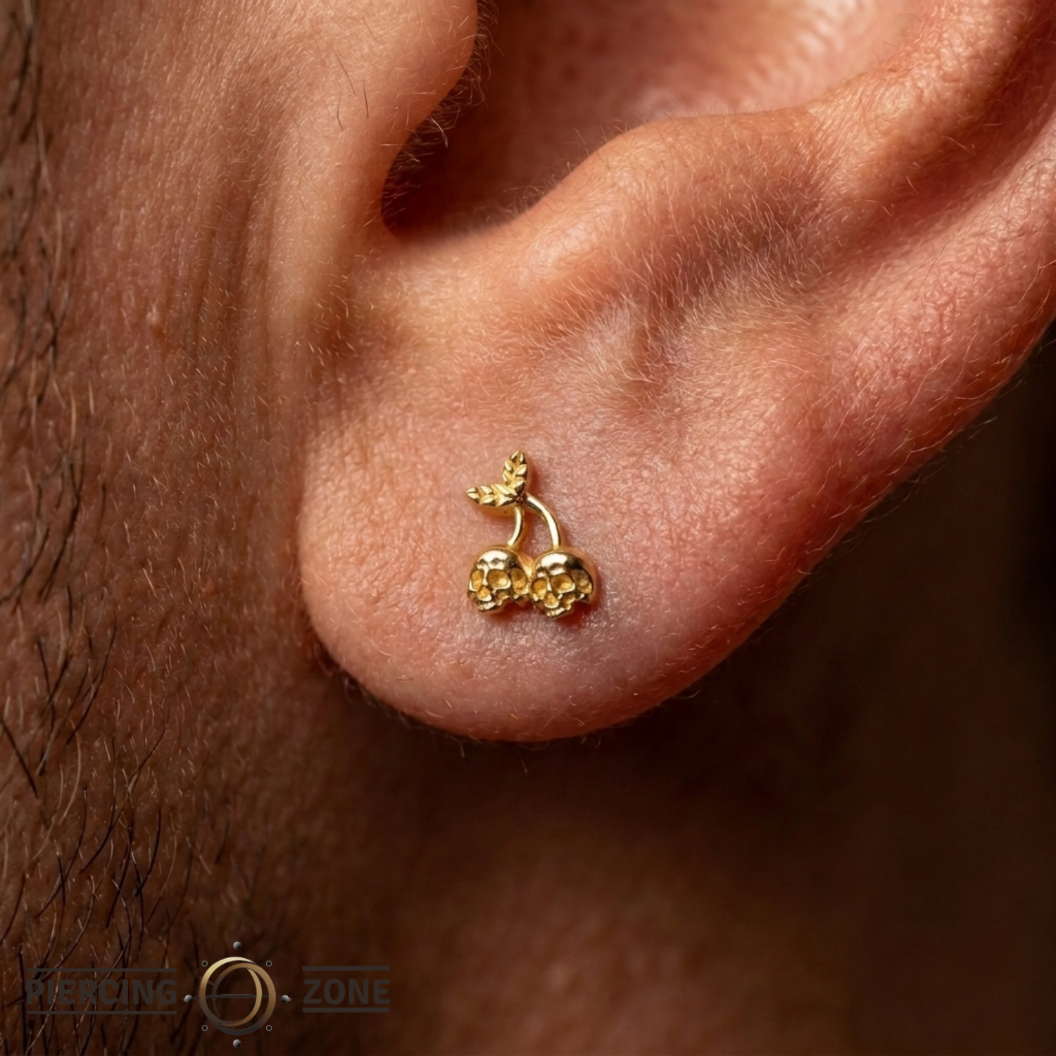 Skull Cherries - 18K Gold Threadless End