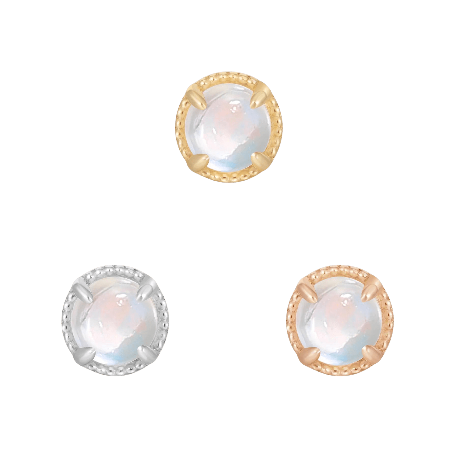 Soft-Glow Moonstone Jewelry for Earlobe and Nose