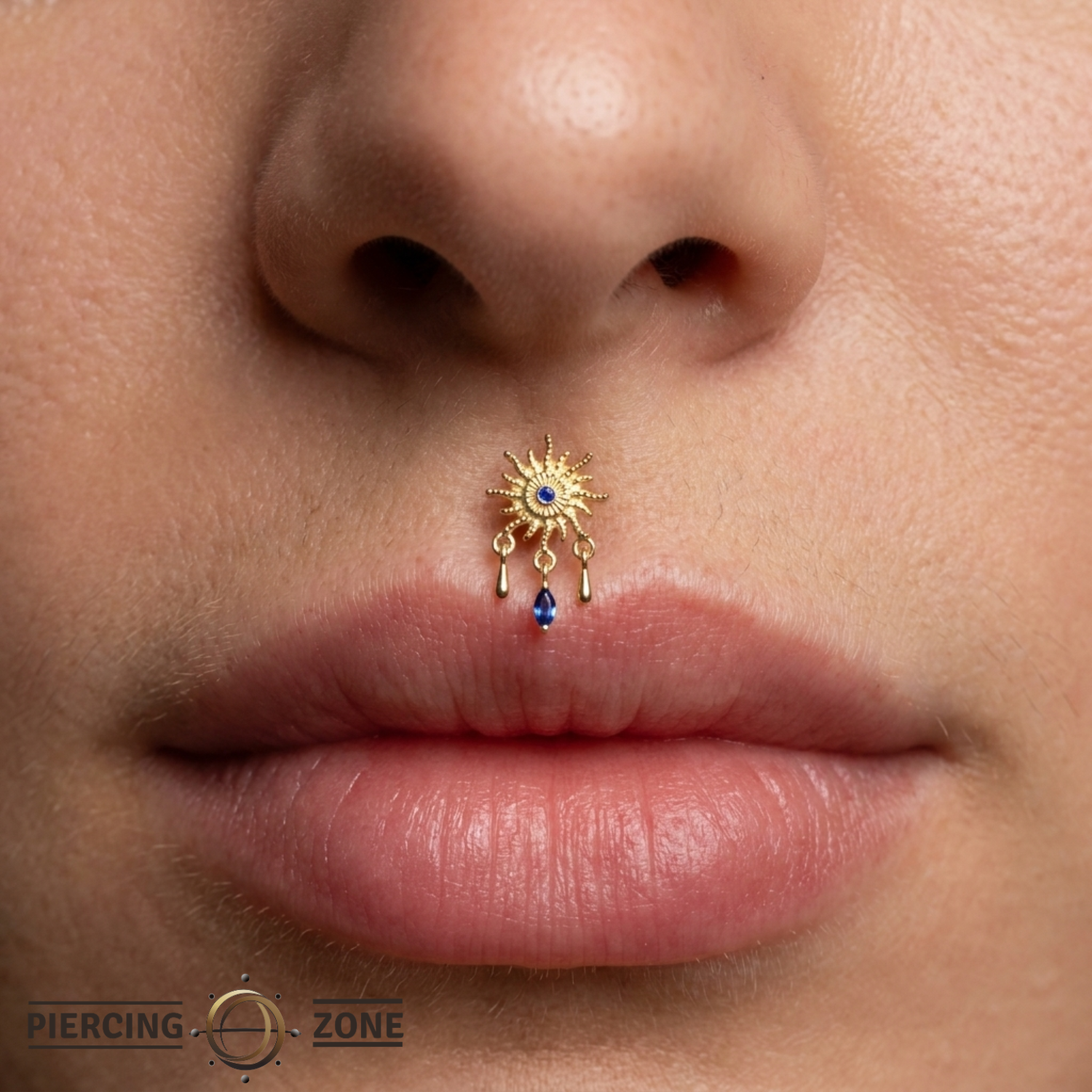 Soleil - 14K Gold Lab Blue Sapphire Threadless End