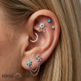 Soleil - 14K Gold Lab Blue Sapphire Threadless End