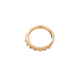 Solid gold clicker with bold spike accents for septum piercings