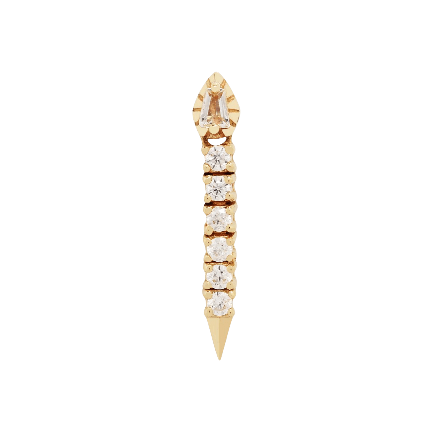 Spellcraft CZ Threadless End – 14K Gold Modern Piercing Charm
