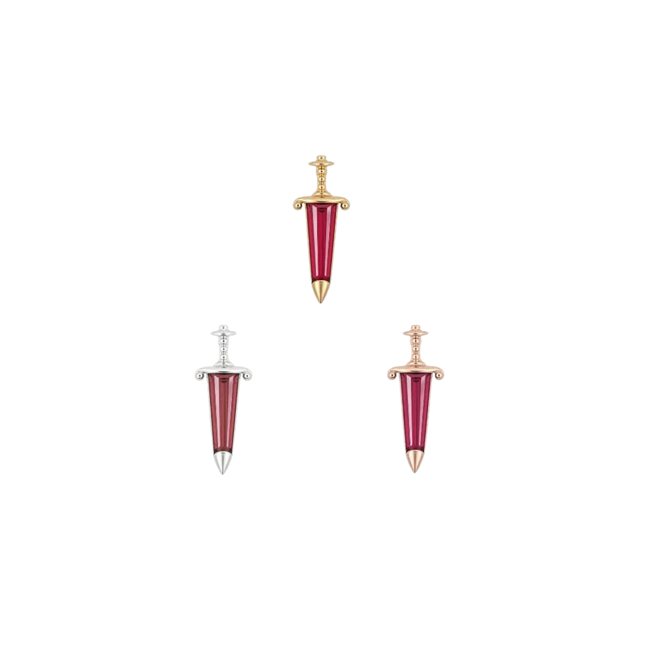 Spellbound Garnet – 14K Gold Threadless End - piercing-zone.com