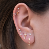 Spellbound Garnet – 14K Gold Threadless End - piercing-zone.com