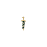 Spellbound Moss Agate – 14K Gold Threadless End - piercing-zone.com