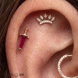 Spellbound Garnet – 14K Gold Threadless End