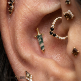 Spellbound Moss Agate – 14K Gold Threadless End