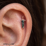 Spellbound Moss Agate – 14K Gold Threadless End