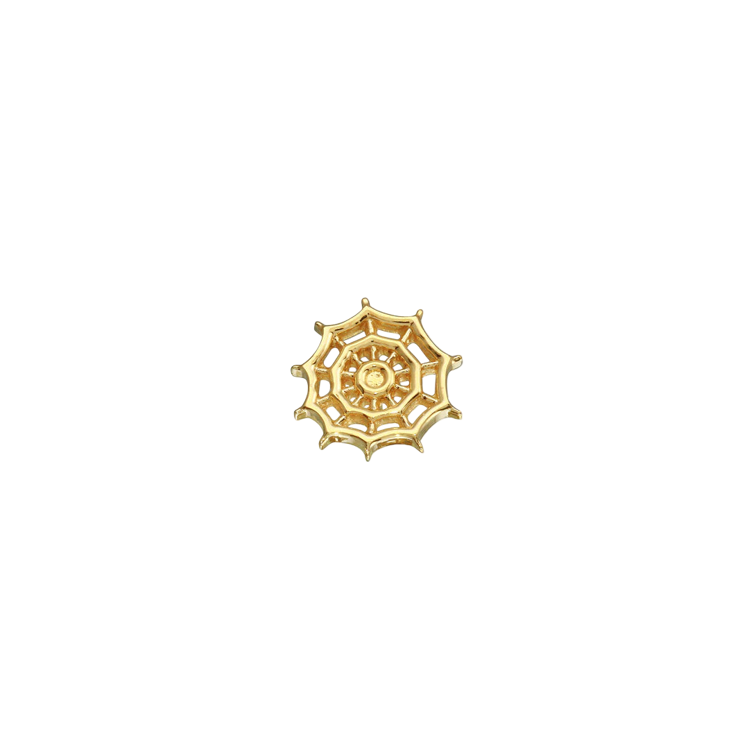 SpiderWeb 14K Gold Threadless End – Front View