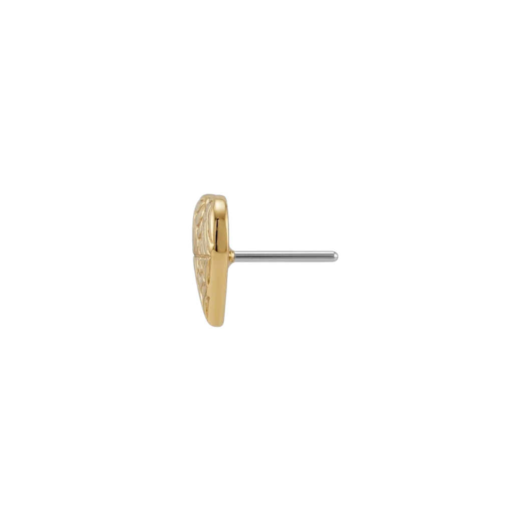 Spider Web Heart - 18K Gold Threadless/Threaded End - piercing - zone.com