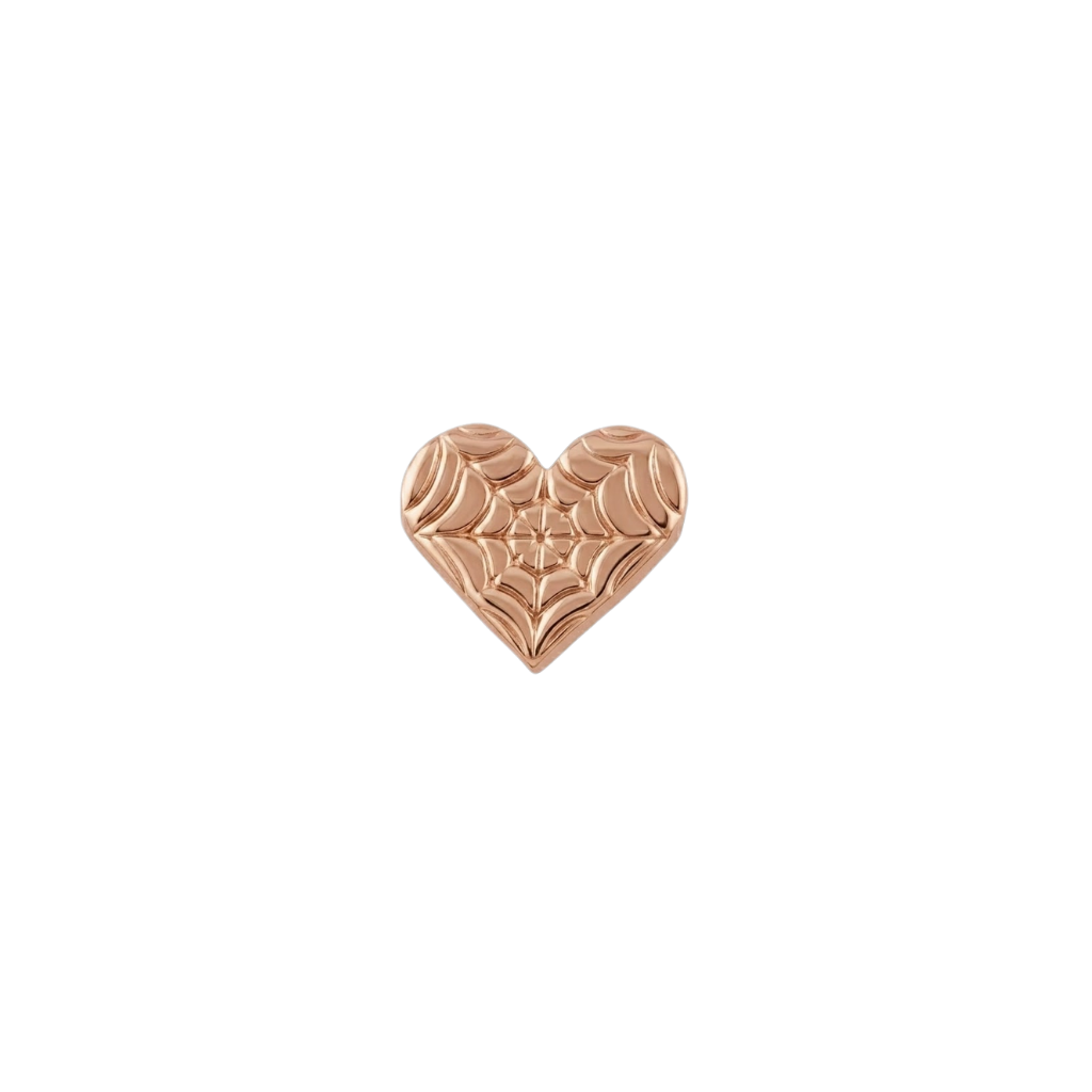 Spider Web Heart - 18K Gold Threadless/Threaded End - piercing - zone.com