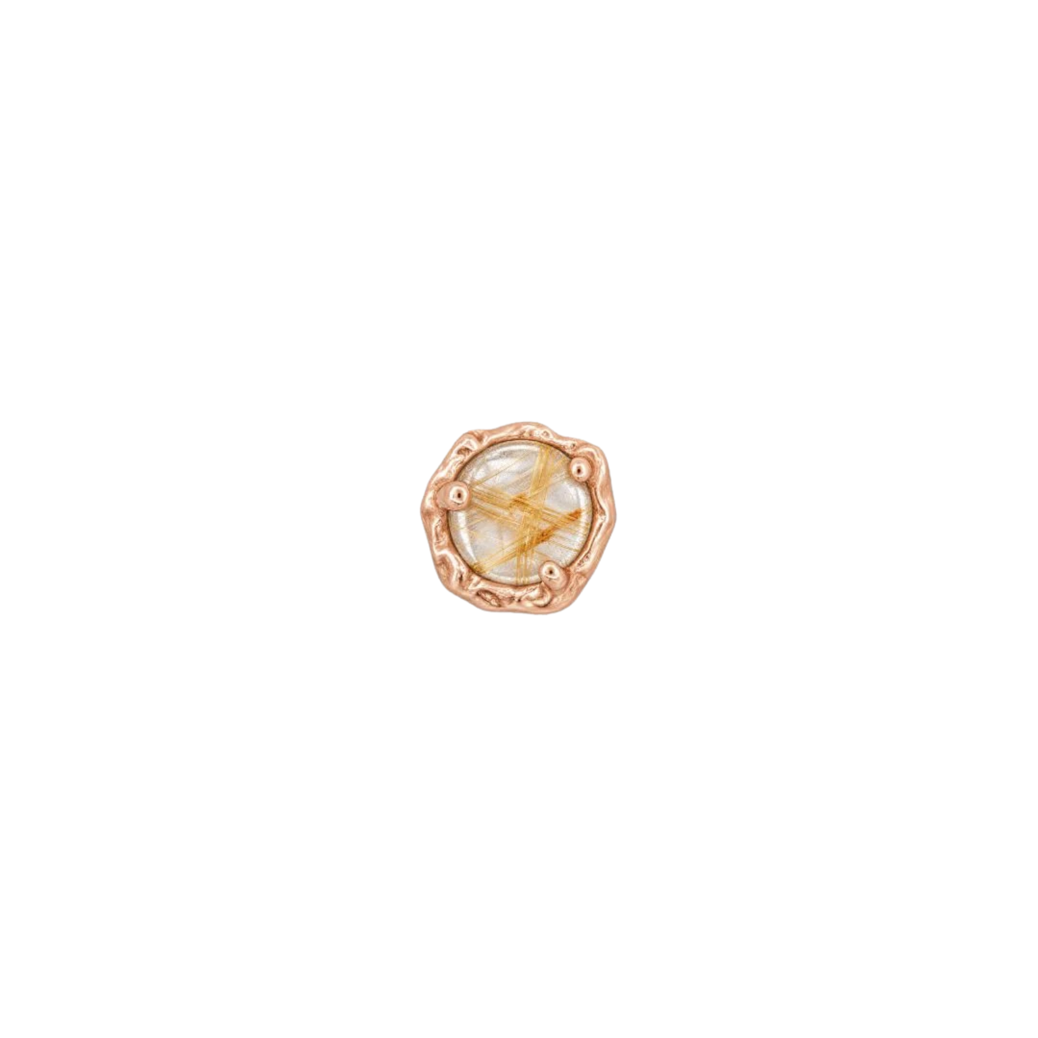 Spirit Rutilated Quartz – 14K Gold Threadless End - piercing-zone.com