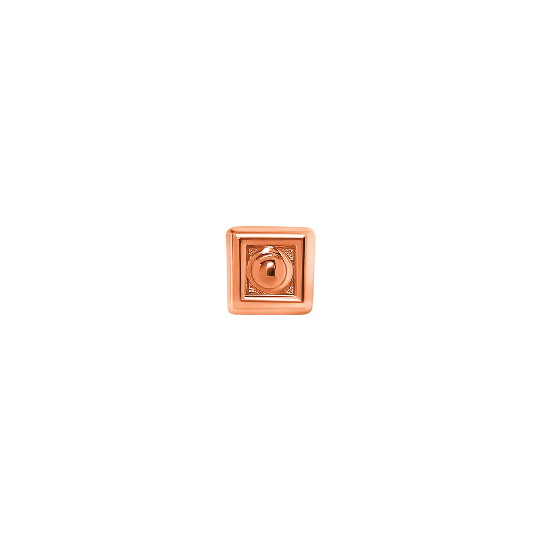 Close-up of Square With Bead Design in Solid Gold