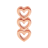 Model Wearing Stacked Hearts (3 Hearts) in Helix Piercing – Romantic Styling