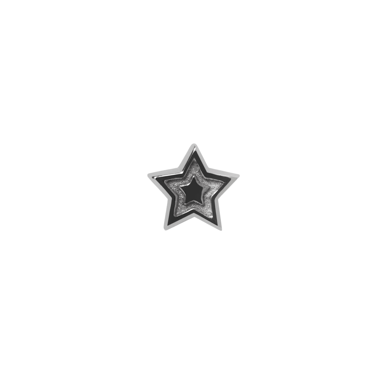 Starstruck Threadless End – 14K Gold with Black Rhodium Star