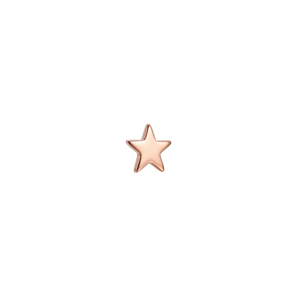 Star End - 18K Gold Threadless/Threaded End - piercing - zone.com