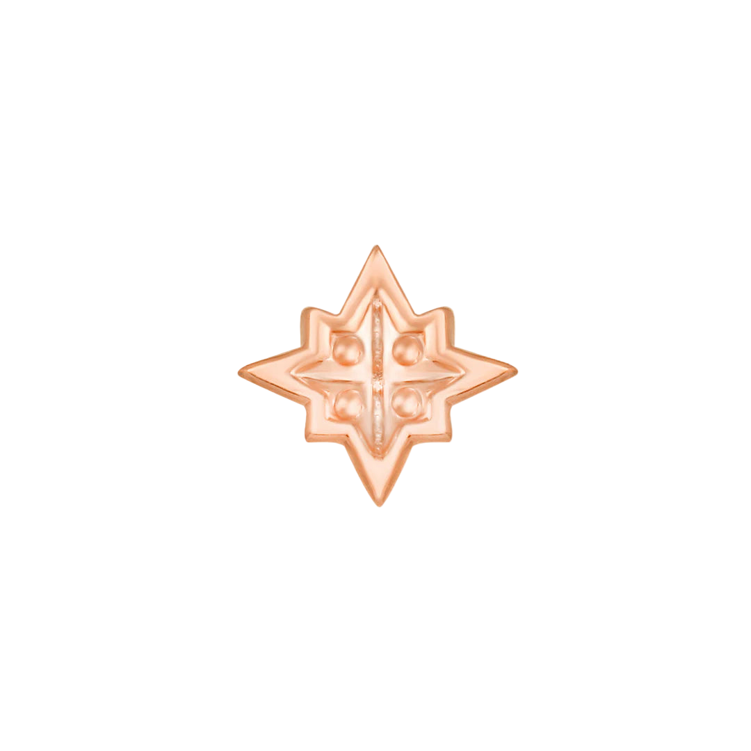 Star Trim End in 14K Rose Gold – Studio Lighting Detail
