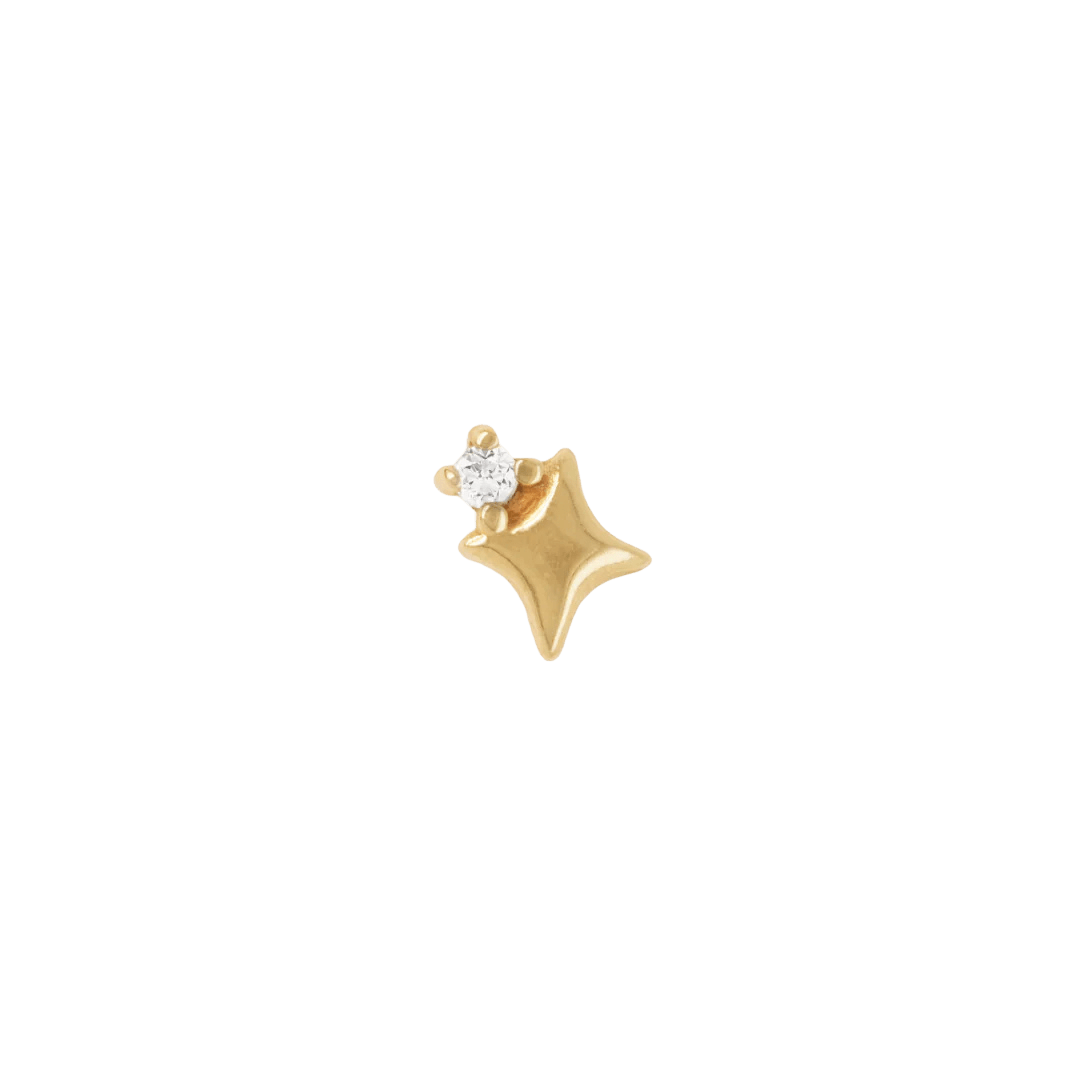 Star Stuff – 14K Gold Diamond Threadless End