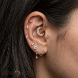 Stellar Dendrite - 18K Gold Threadless/Threaded End