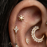 Stellar Dendrite - 18K Gold Threadless/Threaded End