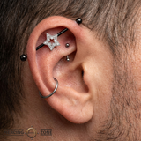 Stellar Frame - 14K Gold Star Straight Barbell