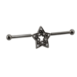 Stellar Frame - 14K Gold Star Straight Barbell - piercing - zone.com