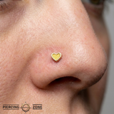 Stippled Heart Frame - 18K Gold Threadless/Threaded End