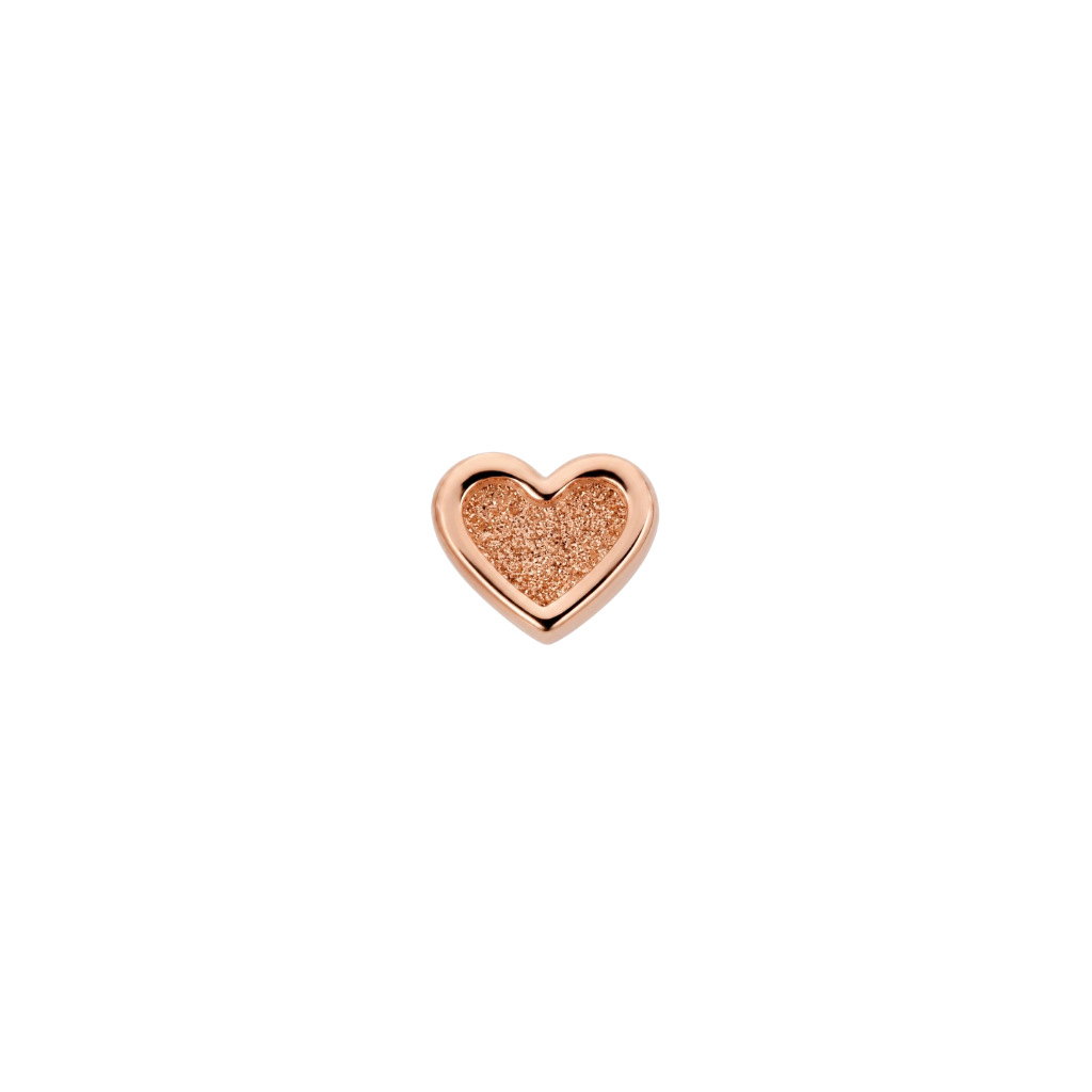 Stippled Heart Frame - 18K Gold Threadless/Threaded End - piercing - zone.com