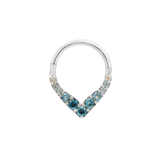 RISE + SHINE - BLUE TOPAZ OMBRE - SOLID 14KT GOLD CLICKER piercing-zone.com