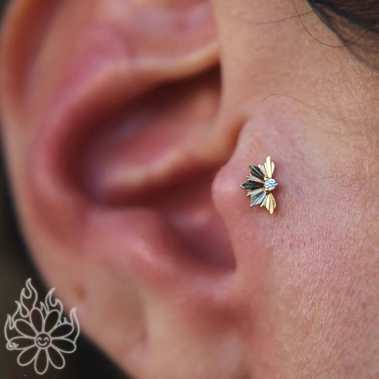 Surrender Worn in Tragus Piercing – Simple and Clean Look

