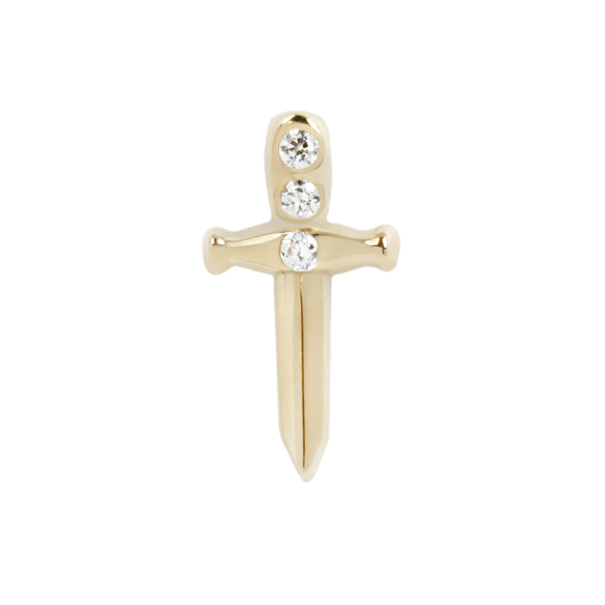 Choose Your Weapon threadless end – 14K gold dagger with Swarovski crystals